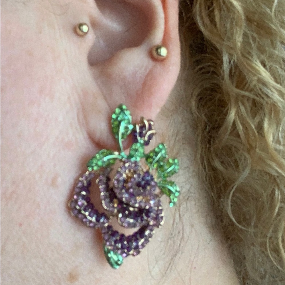 Rose flower earrings
